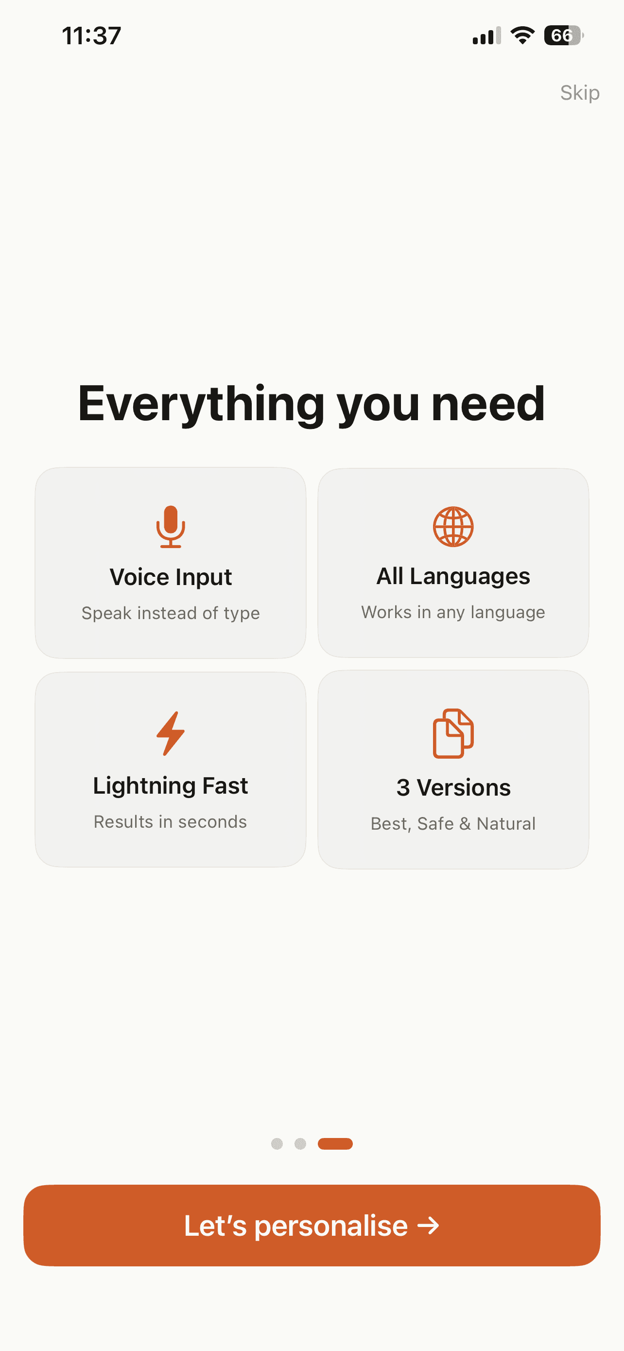 RewriteAI secondary app screenshot